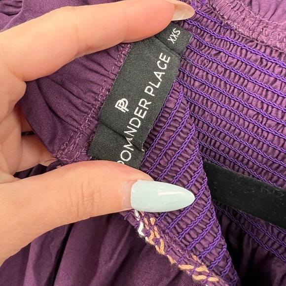 Tuckernuck Plum Smocked Wrenley Dress Size XXS NWOT - Picture 7 of 8